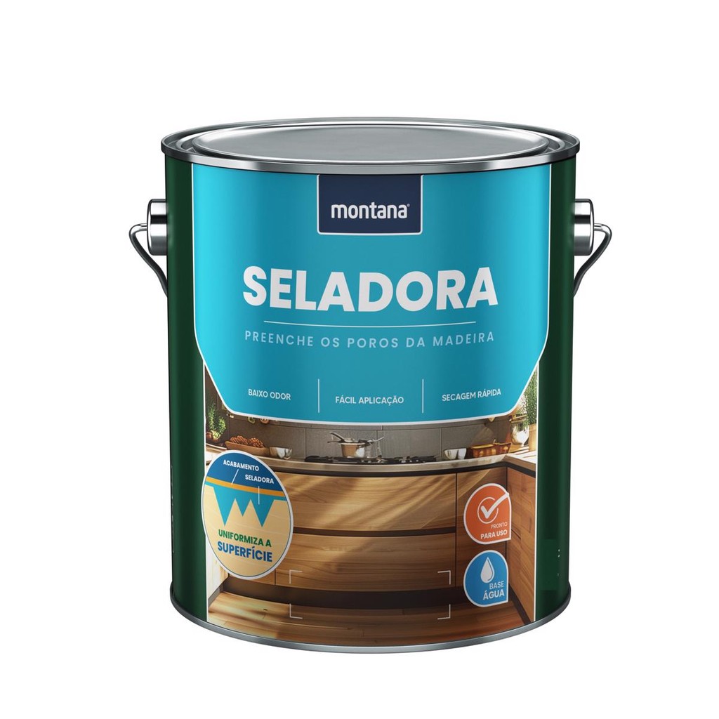 Seladora para Madeira Base Água Incolor 900ml Montana
