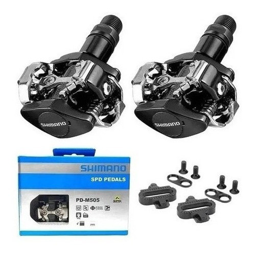 PEDAL CLIP SHIMANO PD-M505 PRETO MTB COM TACOS ORIGINAL em Oferta na Shopee