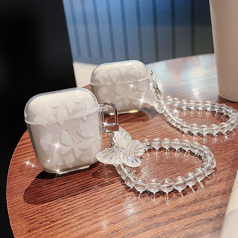 capa protetora airpod pro 2 Luxo borboleta branca em Oferta na Shopee