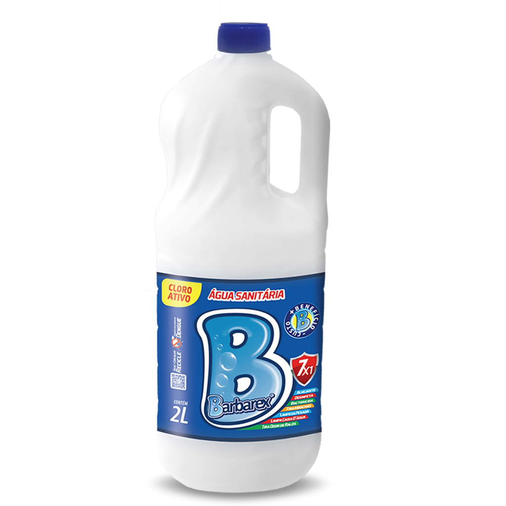 Água Sanitária Com Cloro Ativo Tira Odor Barbarex 2 Litros