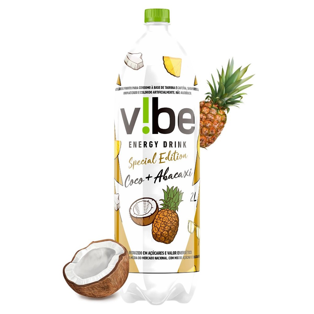 Energético Vibe Sabor Coco e Abacaxi 2L Energy Drink