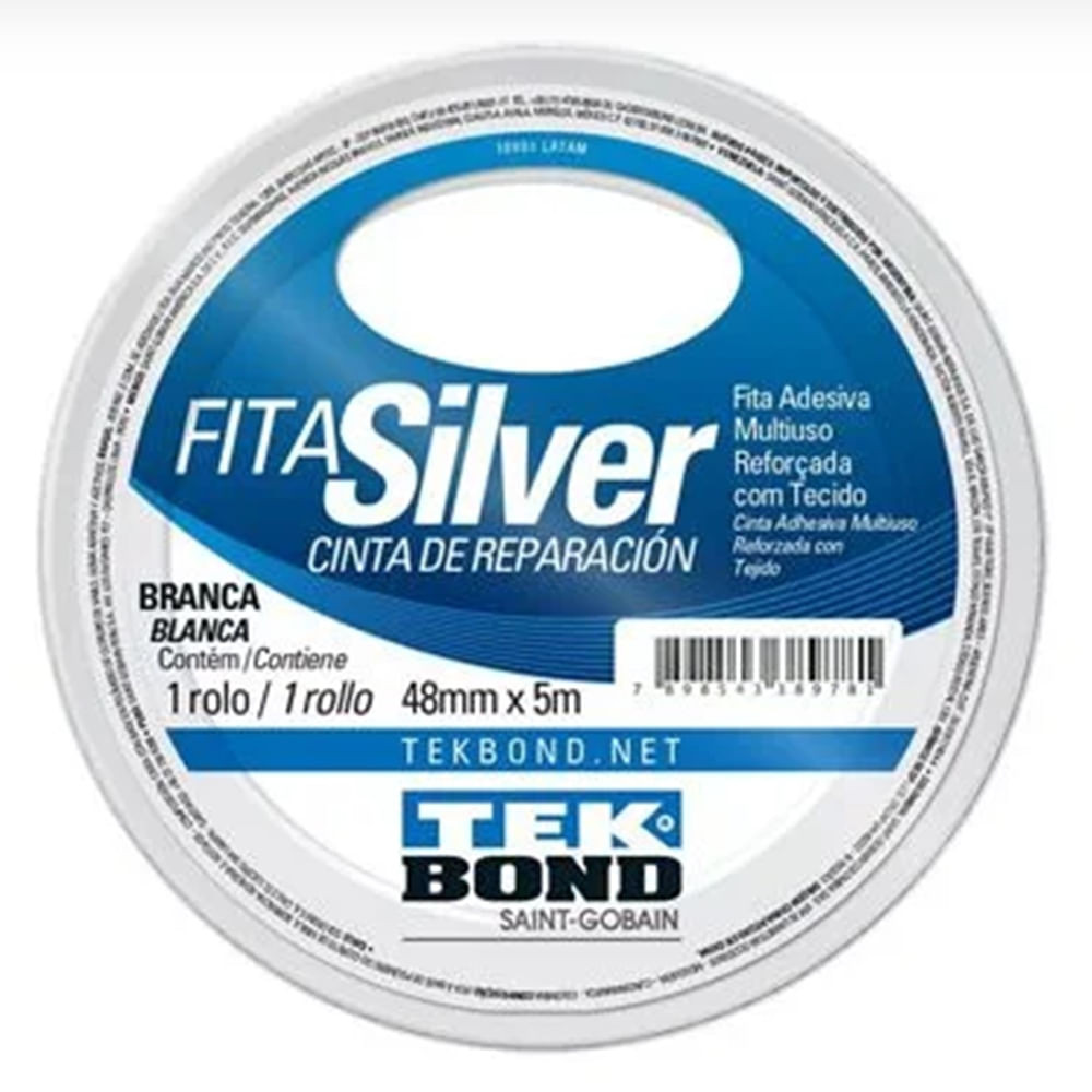 Fita Silver Tekbond branca 48mmx5m em Oferta na Shopee