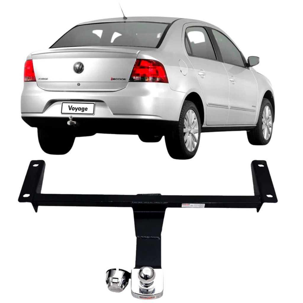 Engate Reboque Rabicho Fixo Voyage G5 G8 2009 A 2023 Cap Carga 450kg Aco Resistente  Certificado Inmetro bOM.