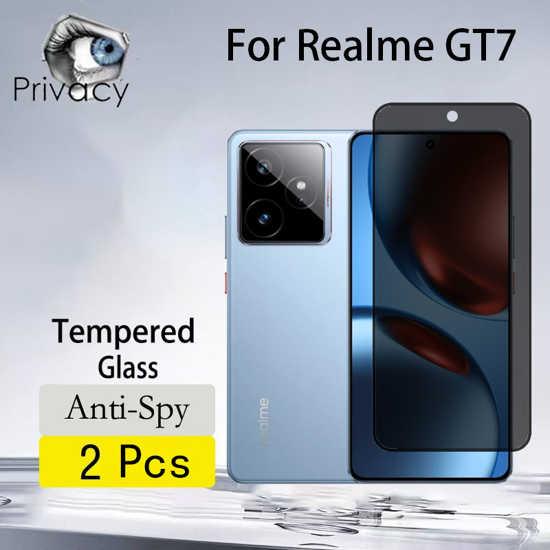 2 Pcs Película Privacidade Realme GT 7 5G Tela De Anti-Espionagem Vidro Para 7T 14T C75x C75 C65 C55 C51 C55 Pelicula