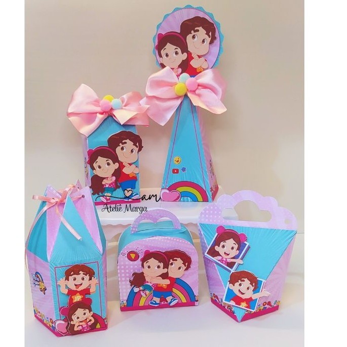 KIT FESTA MARIA CLARA E JP MENINA - PEGUE MONTE - LEMBRANCINHAS INFANTIL - CAIXINHAS PERSONALIZADAS