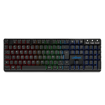 Teclado Gamer LED Colorido Tecla Removível PC Gamer Pro