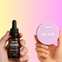 Kit Pó Facial Lilac Blur + Blindagem 3em1 Dapop Fixação Prolongada, Toque Seco e Efeito Blur