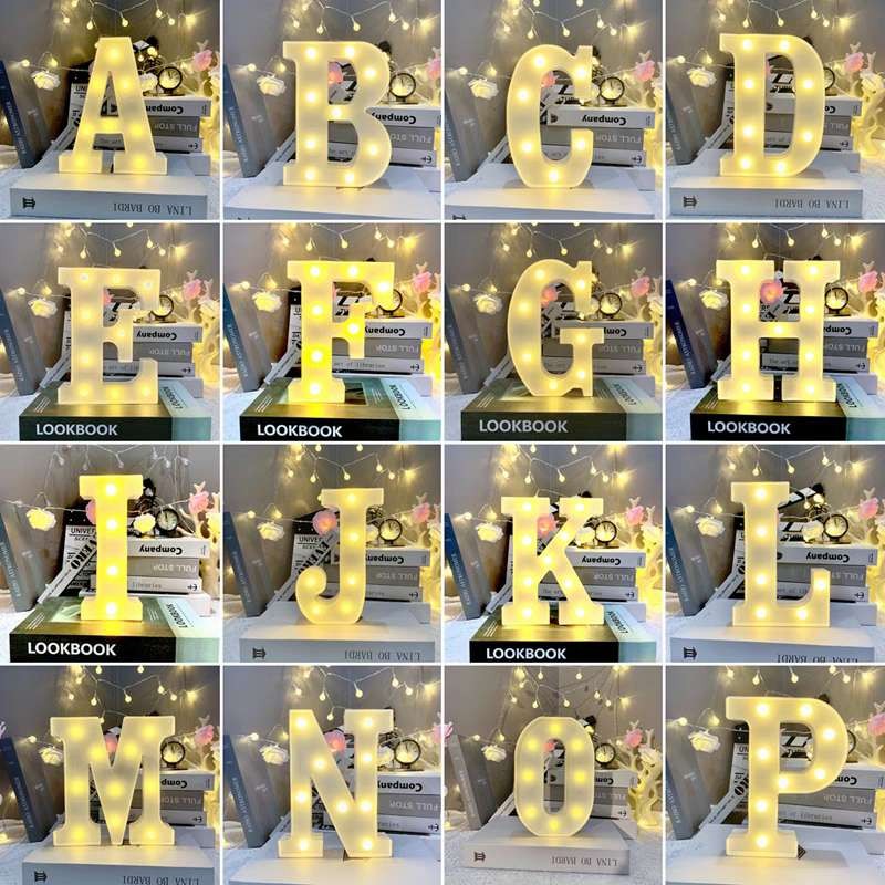 Letra e numero Led Luminária 3D Decorativa Branco 21CM A-Z em Oferta na Shopee