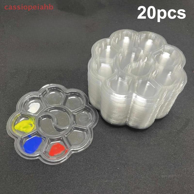 (cassiopeiahb) 20 Peças Paleta De Pintura A Óleo De Guache Descartável Em Forma De Flor De Ameixa Arte Lavável Aquarela