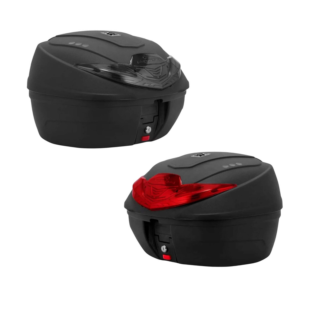 Baú Bauleto Moto Traseiro 35 Litros Smart Box 4 Universal Preto Lente Fumê/Vermelho - Pro Tork - Spare Parts and Accessories for Vehicles