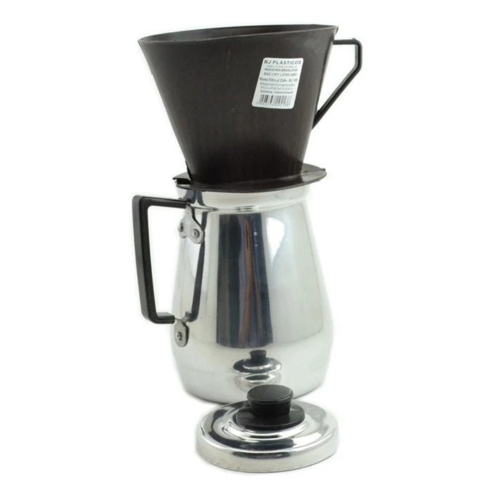 Jarra Cafe 1,2Litro de Alumínio com Tampa e Porta Filtro de Café - Bule Jarra com Suporte Café de Papel Melita - PANAMI