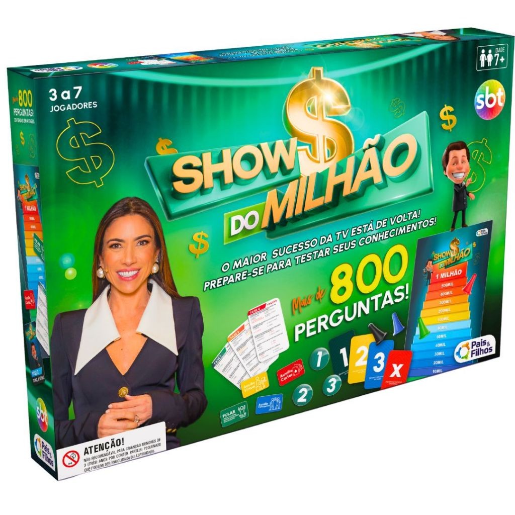 Jogo de Perguntas E Respostas Jogo Show Do Milhão 800 Perguntas em Oferta na Shopee