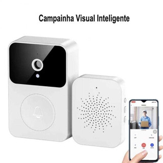 Campainha com camera Inteligente Sem Fio Wi-Fi Hd Interfone com câmera Áudio Visão Noturna