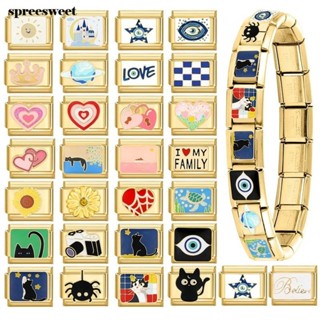 Moda Ouro Charme Italiano Links Caber 9mm Pulseira De Aço Inoxidável Jóias DIY Fazendo em Oferta na Shopee