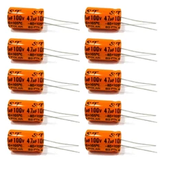 Conjunto 10 Capacitores Bipolares 47uF 100V para Driver Corneta Laranja Longa Vida Útil Fácil Instalação