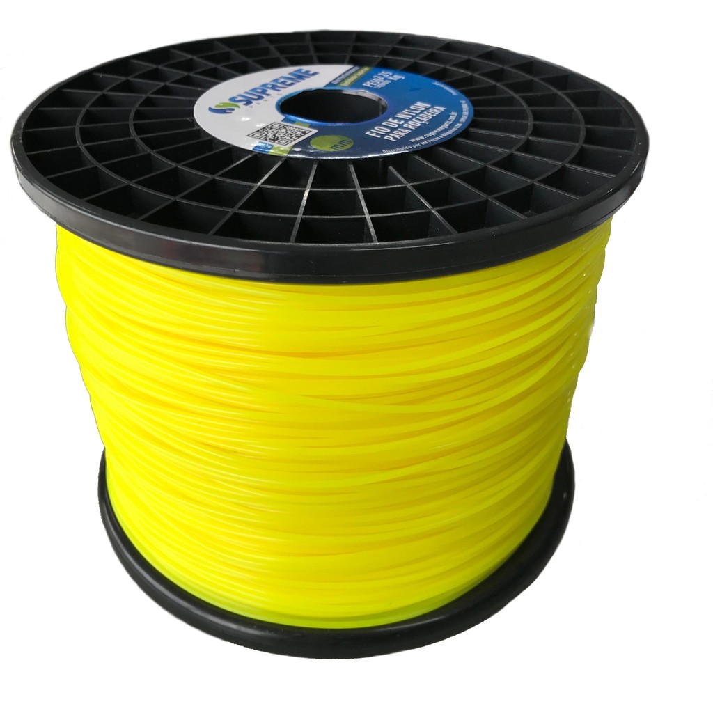 Fio De Nylon Roçadeira 2,25kg Quadrado 3,3mm Grátis 250g