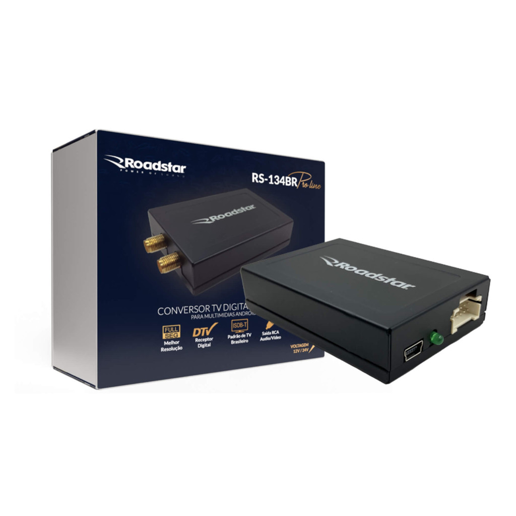 Receptor Automotivo de TV Digital Full Seg Pro Line Roadstar - RS134BR ES