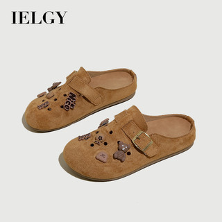 IELGY Casual Birkenstock Chinelos Femininos De Verão Retrô Versáteis Sem Salto Semi-Arrasto