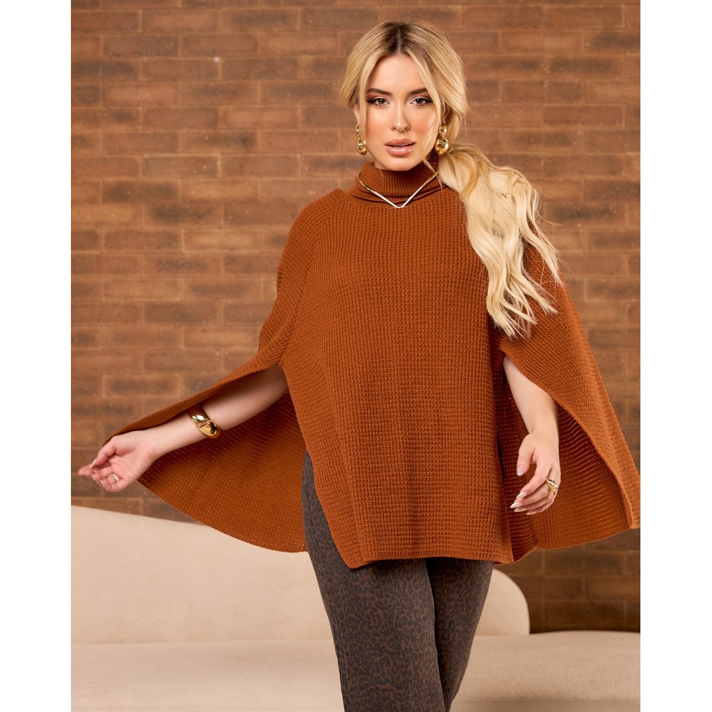 Poncho Feminino Liso Inverno