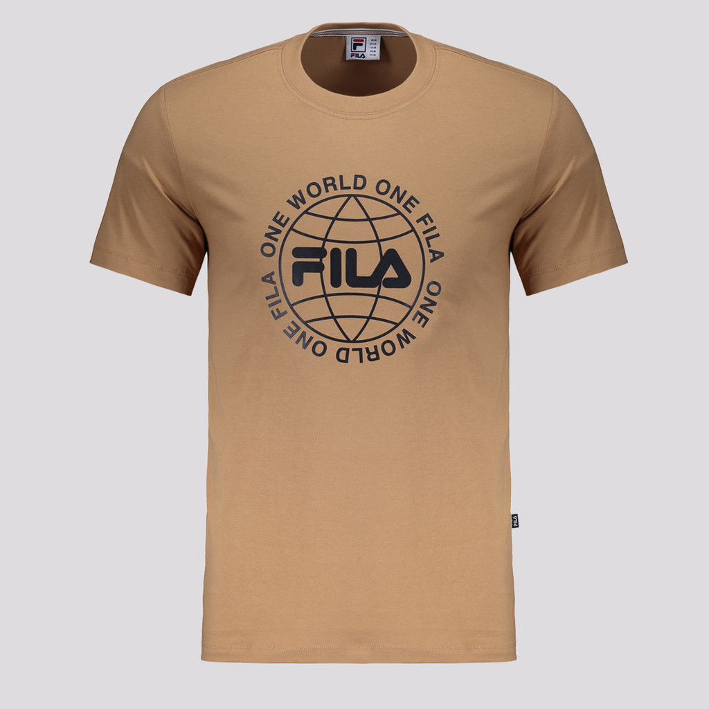 Camiseta Fila World Letter Marrom - Men Clothes