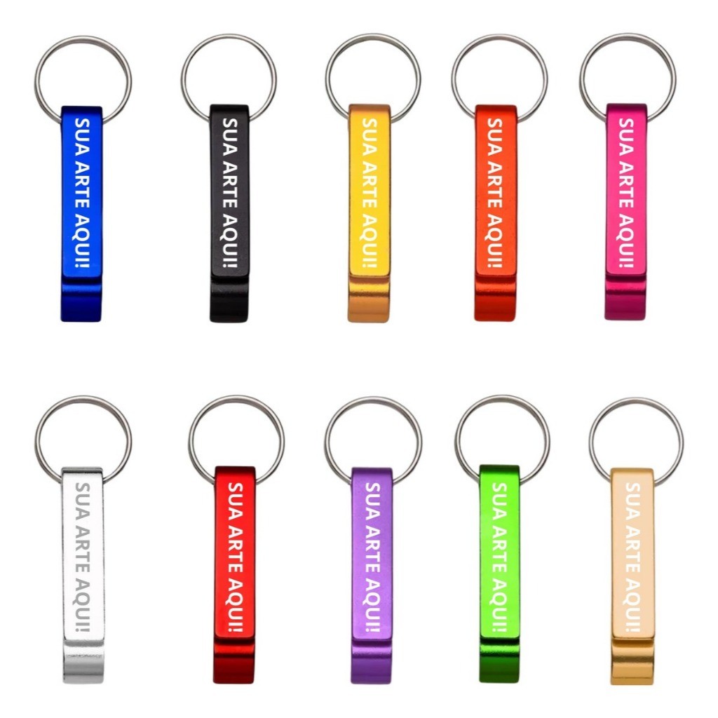 Kit 20 Chaveiros Personalizados Nome Empresa Logomarca Chaveiro Abridor De Garrafa E Latinha Pé De Galinha Alumínio