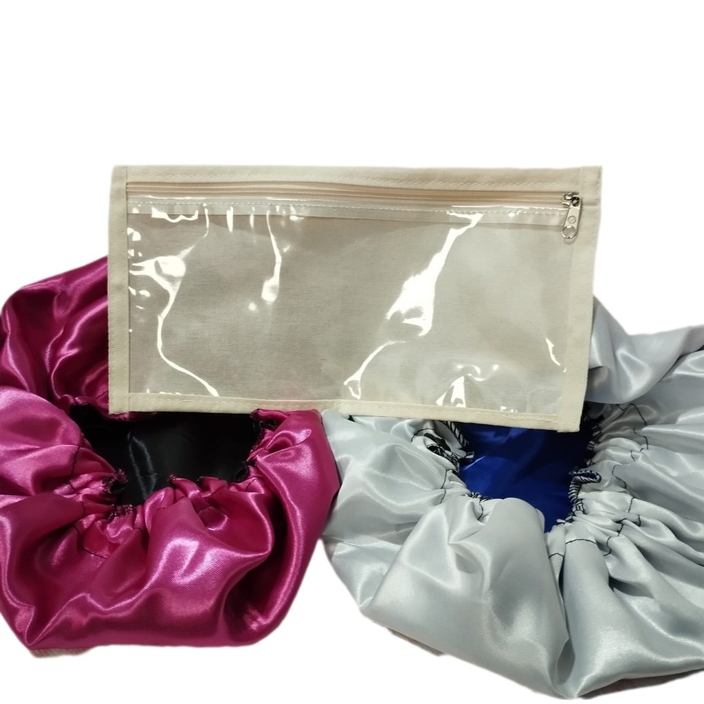 Kit 2 Touca de Cetim Anti Frizz Com Zip Zap Cor Variadas