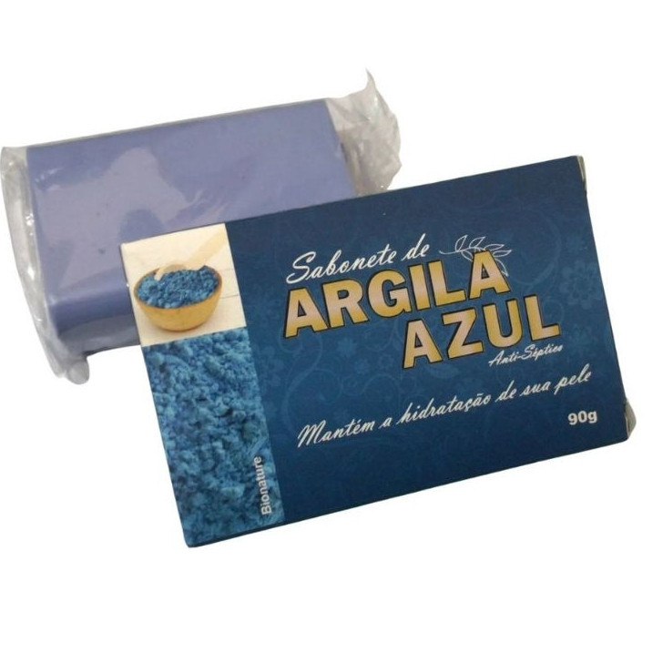 Kit Com 3 Sabonetes Em Barra Argila Azul Bionature Antisséptico