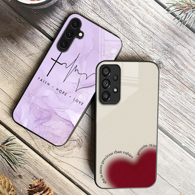 Jesus Deus Versos Da Bíblia Cristã Salmo 03 Capa De Telefone De Vidro Para Samsung Galaxy A14 A16 A30 A22 A32 A33 A34 A4
