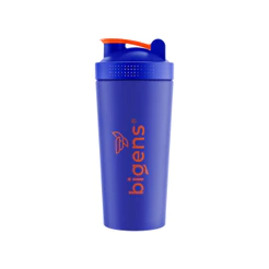 Coqueteleira Fitness Bigens 600 mL – Shaker Azul , Mistura Rápida de Suplementos