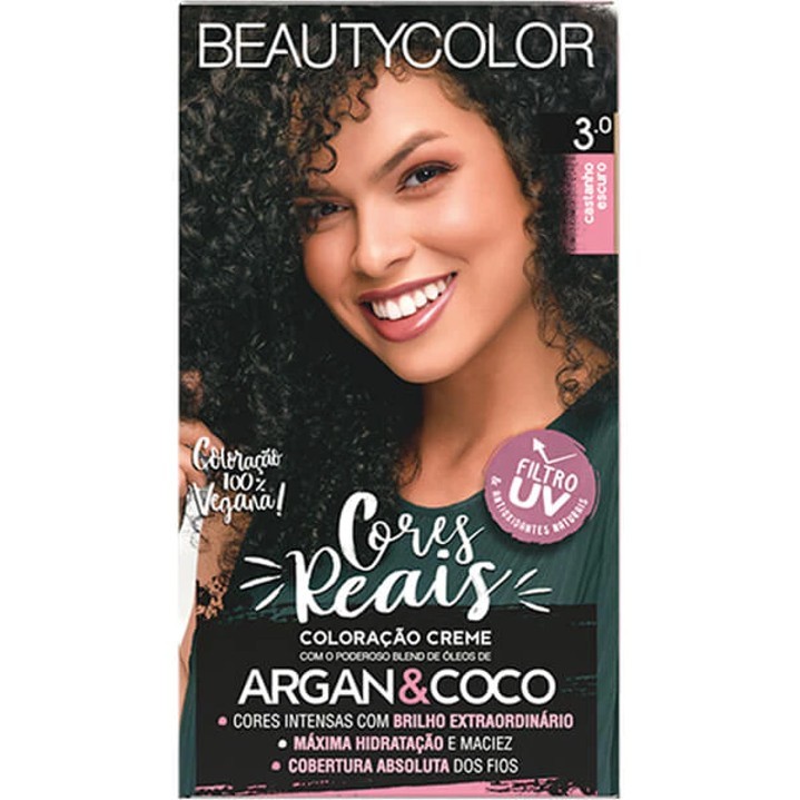 Tintura Beauty Color 3.0 Castanho Escuro em Oferta na Shopee