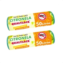 Saco De Lixo Pia e Banheiro com Aroma Citronela 60 Un - 50L