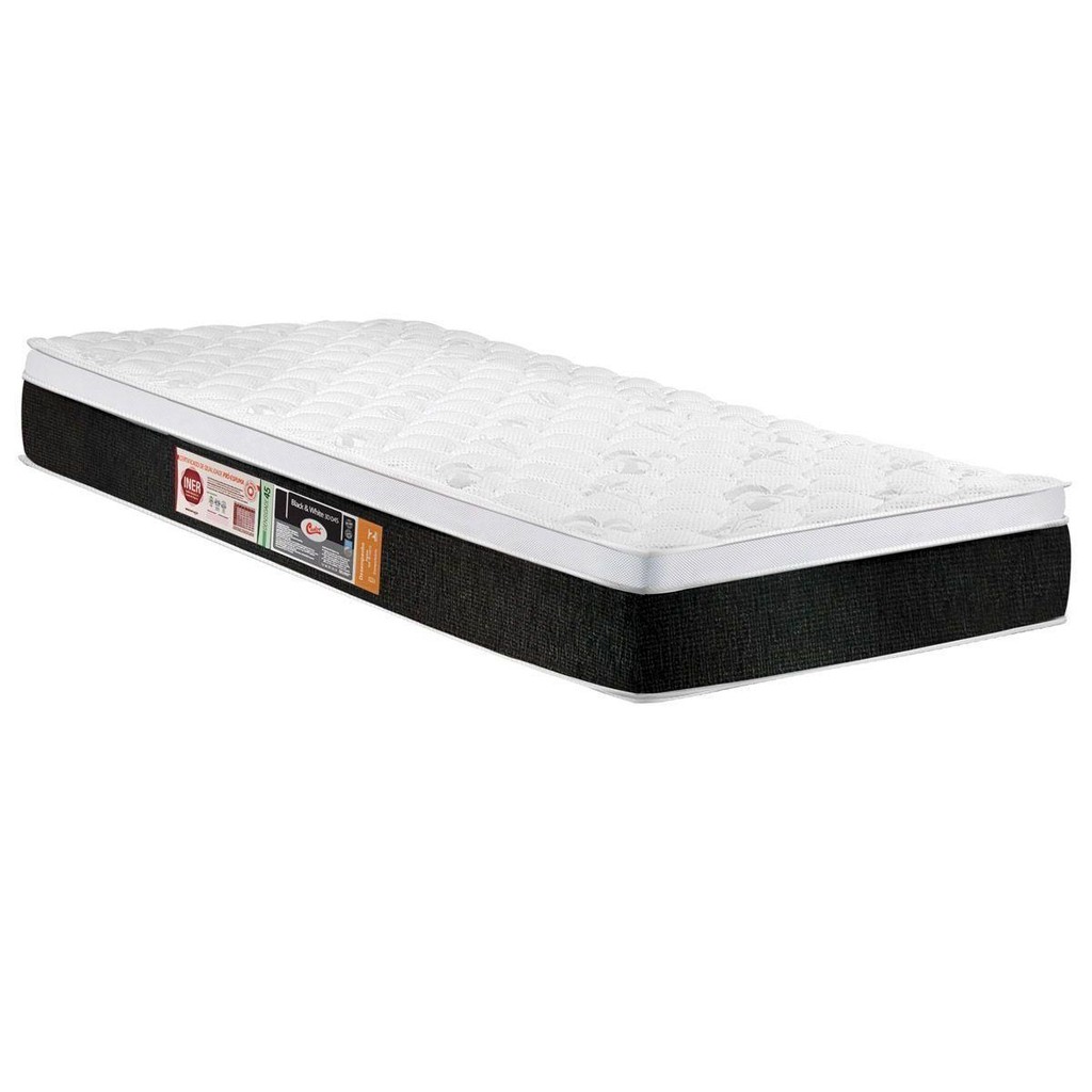 Colchão Solteiro Espuma D45 Black White AIR Euro Pillow (78x188x23) - Castor em Oferta na Shopee