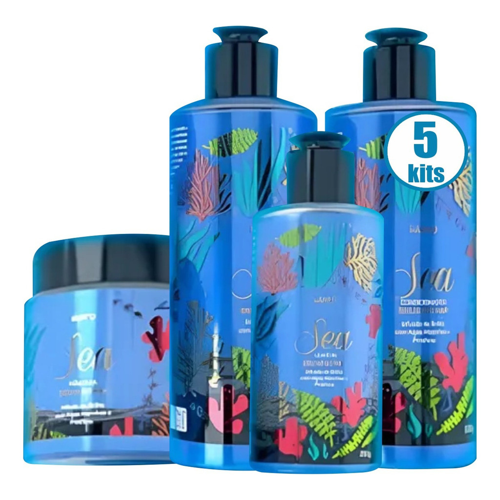 5 Kit Sea Brilho Do Mar Hábito Cosméticos Capilar Atacado