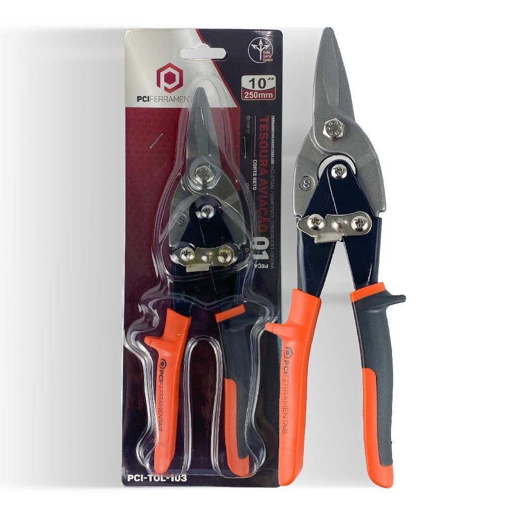 Tesoura Aviação 10" Para Chapas Corte Reto Manual Profissional em Oferta na Shopee
