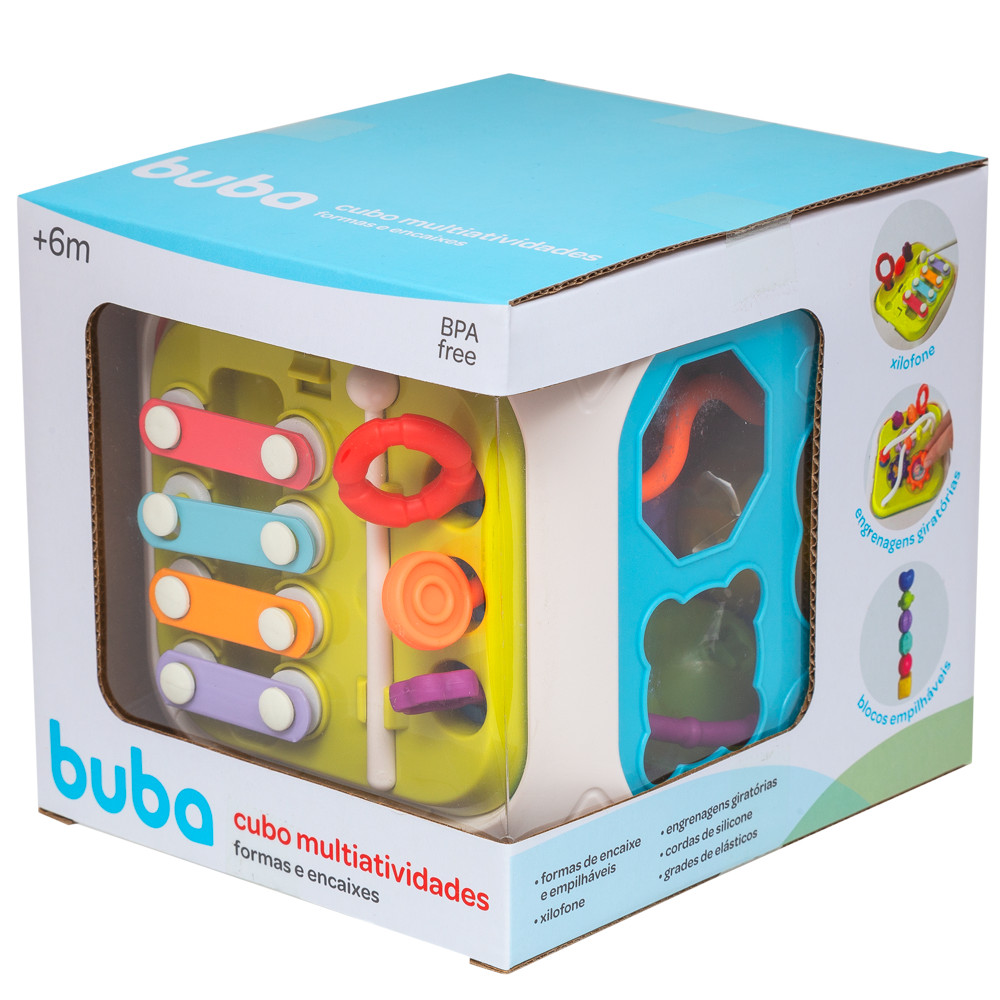 Brinquedo Interativo Criança Cubo Multiatividades 7 em 1 Buba Bebê