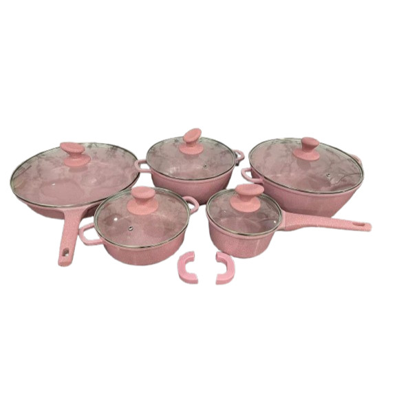 Conjunto de panelas de cerâmica com 12 peças e tampa de vidro, conjunto moderno de panelas de indução a gás