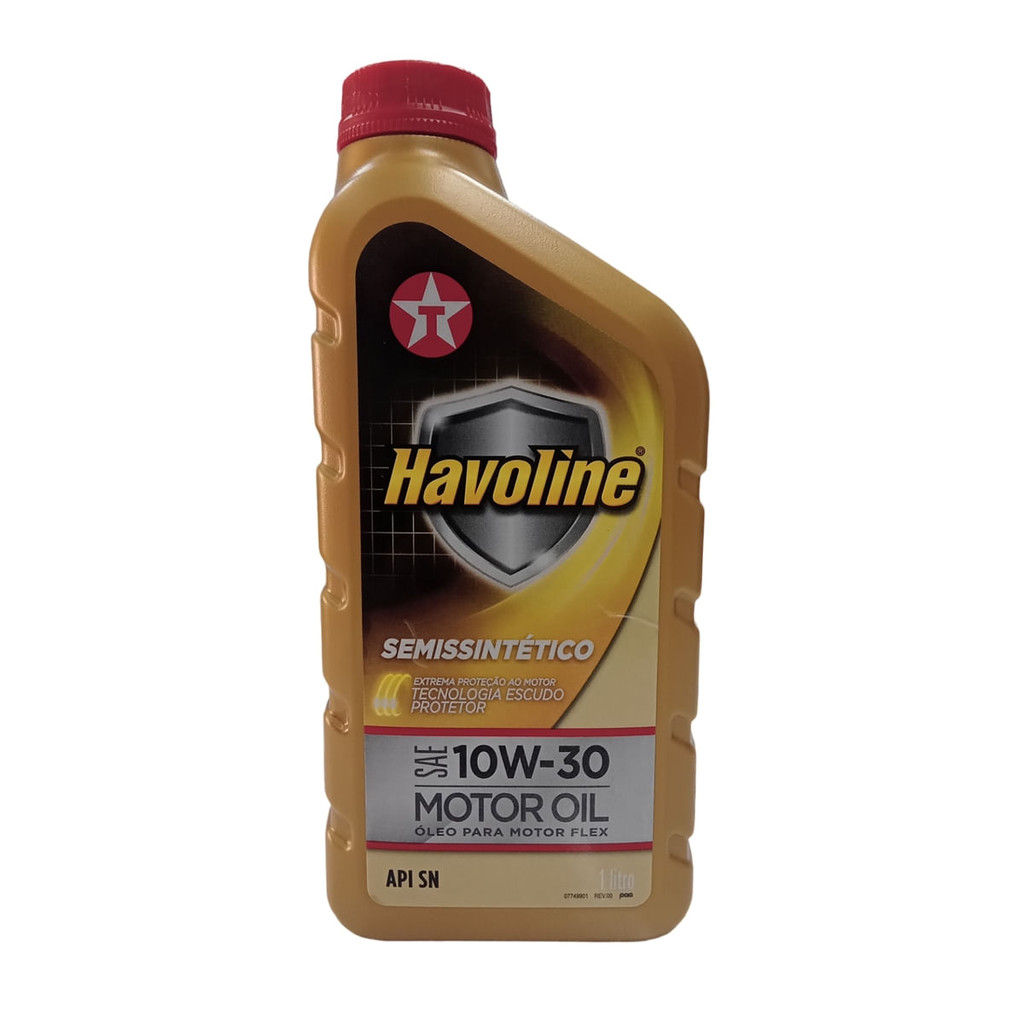 Óleo Lubrificante do Motor Havoline Semissintético Tecnologia Escudo Protetor SAE 10W 30 API SN