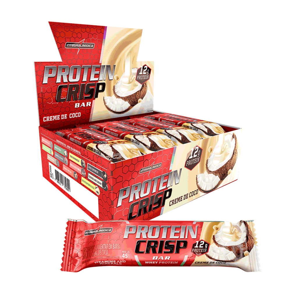 Caixa Protein Bar Creme de Coco Integralmédica 12 Und em Oferta na Shopee