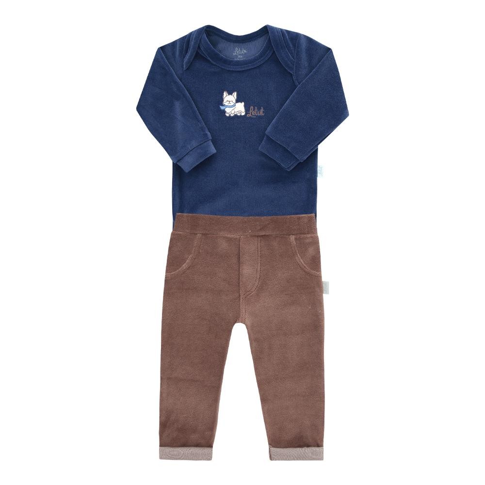 CONJUNTO BODY MANGA LONGA PLUSH COM BORDADO LETUT REF:LT17334 P/M