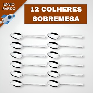 Jogo de Talheres 12 peças de Colheres De Sobremesa Em Aço Inox Mesa Cozinha Jantar em Oferta na Shopee