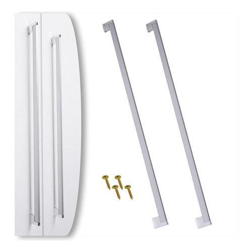 2x Puxador Slim 608mm Alumínio Móveis Gaveta Roupeiro Porta