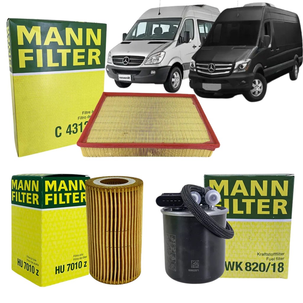 Kit Filtros Ar Óleo Combustível para Mercedes-Benz Sprinter 311 / 415 / 515 Mann 2012 A 2019 em Oferta na Shopee
