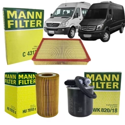 Kit Filtros Ar Óleo Combustível Mercedes-Benz Sprinter 311 / 415 / 515 Mann 2012 A 2019