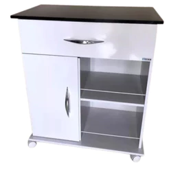 Armário Suporte Microondas para Cozinha Organizador 1 Gaveta 1 Porta com Rodinhas