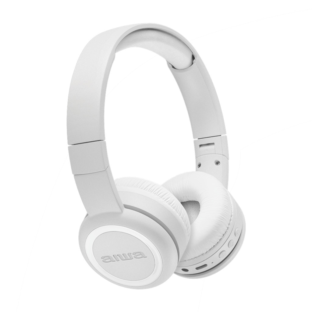 Imagem Fone de Ouvido Headphone AIWA Bluetooth Drive 30mm, Branco, AWS-HP-03-W