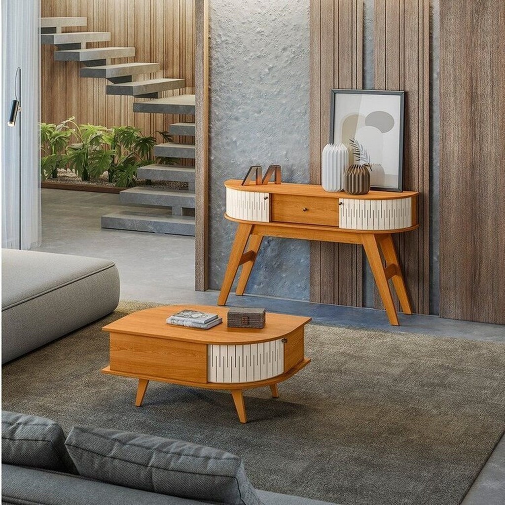 Conjunto Aparador Estoril e Mesa de Centro Indianapolis em Oferta na Shopee