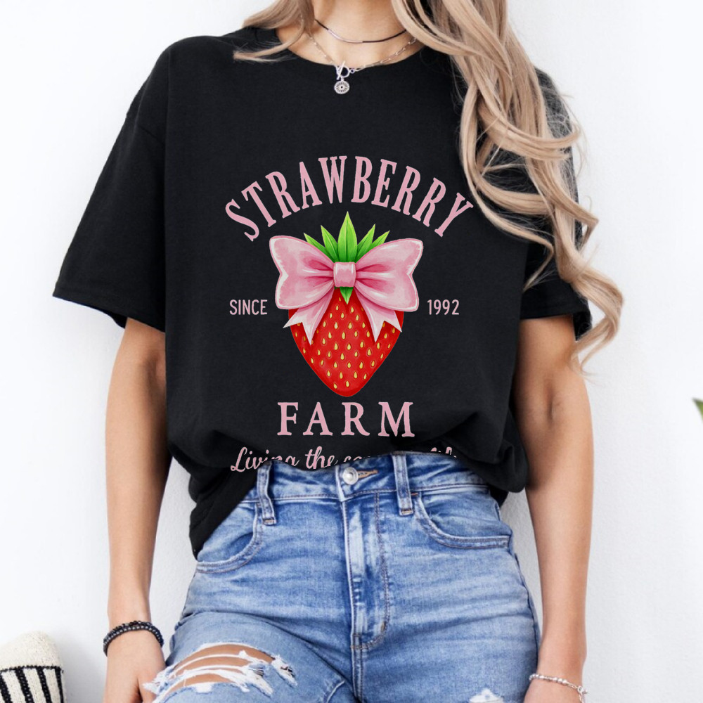 Camiseta Feminina Strawberry Farm Since 1992 Blusa Unissex Algodão Premium Streetwear Envio Imediato Novo