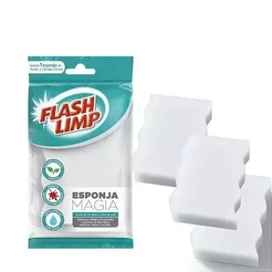 Kit 3 Esponja Mágica Flash Limp Remove Manchas e Sujeiras