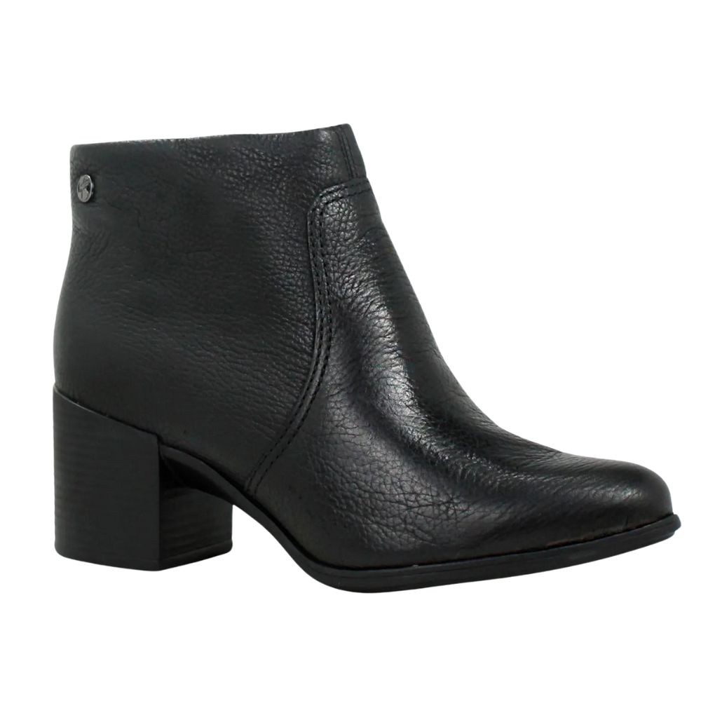 Bota Bottero Cano Baixo Salto Bloco Couro Feminina