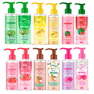 Kit SPA Sabonete Rosto Corpo Hidratante Corporal Cheirinho de Fruta Creme Lovely Face Beautiful200ml